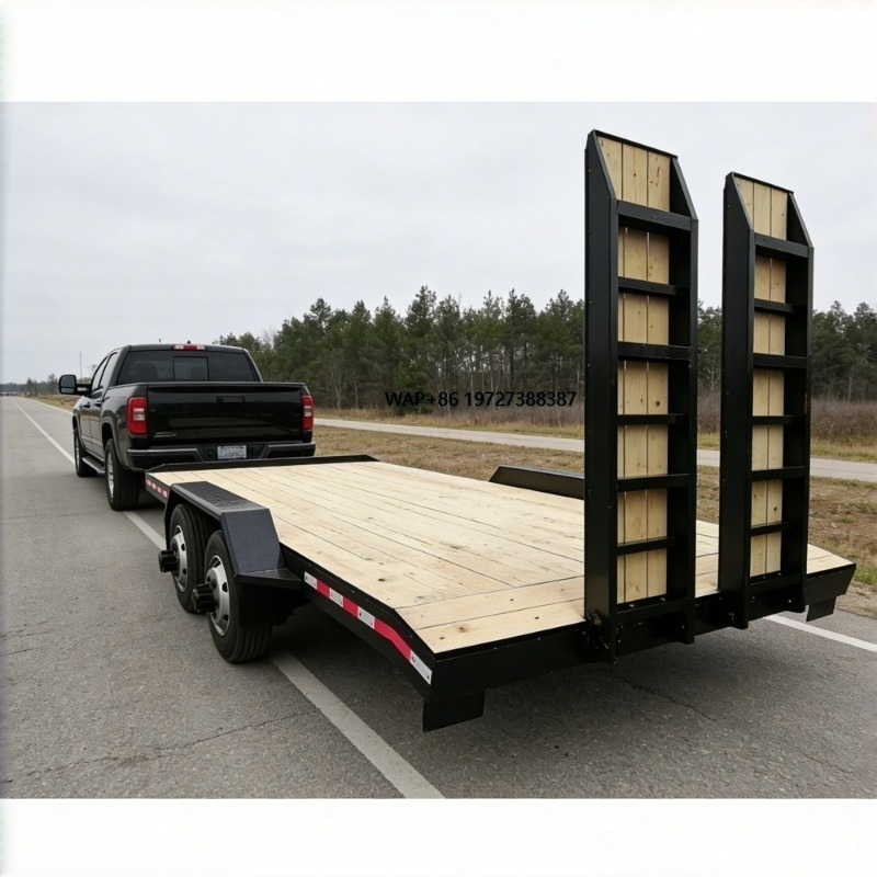 Heavy Equipment Hauling - Remorque à plateau en bois à